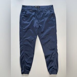 PUBLISH Jogger Pant Men's 34 Inseam 28" Blue‎ Sheen Tapered Cuff Athleisure